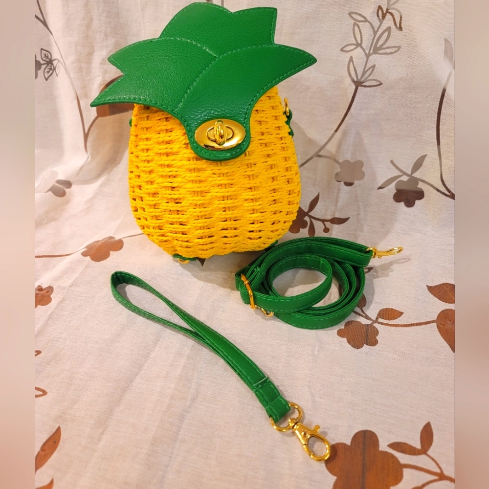 Collectif London Modcloth vegan pineapple wristlet and crossbody bag.